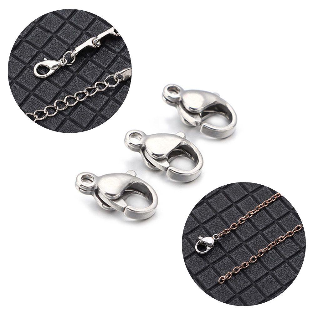 Lily 100pcs/bag Lobster Clasps Hooks Sliver Finding Accessories 304stainless Steel Gantungan Kunci Key Ring Membuat Perhiasan