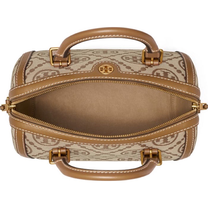 T Monogram Jacquard Barrel Shoulder Bag TORY BURCH