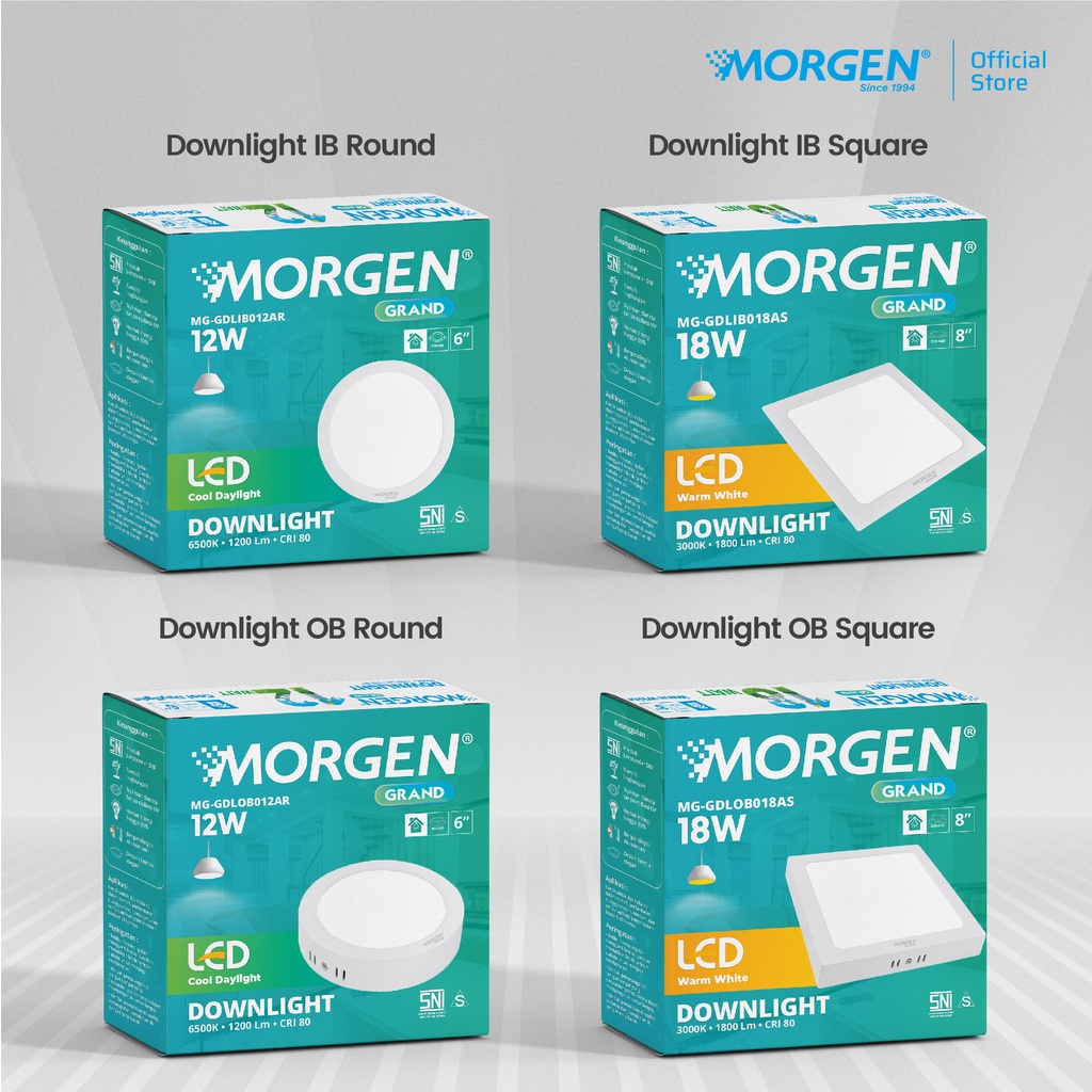 NEW MORGEN LED Downlight Grand OB Square 12 &amp; 18W 6500K/3000K