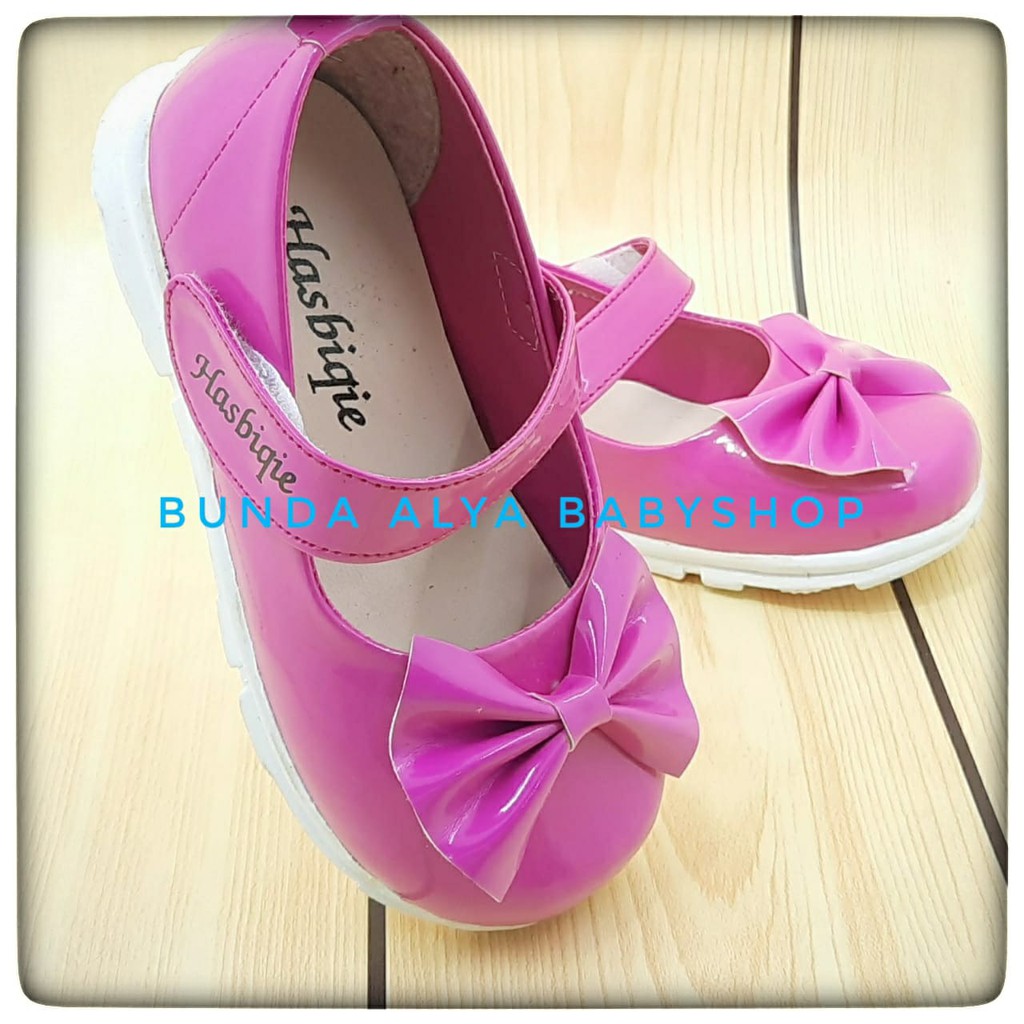 Sepatu Anak Perempuan Usia 2 3 Tahun PINK SIze 22 - 25 - Sepatu Pesta Anak Cewek Slip On Alas Karet Anti Licin