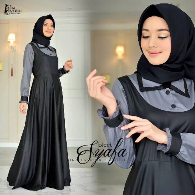 GAMIS GRACELLA BY ERIC SUMMER| BUSANA MUSLIM SYAR'I FULL REMPEL BRUKAT TIMBUL