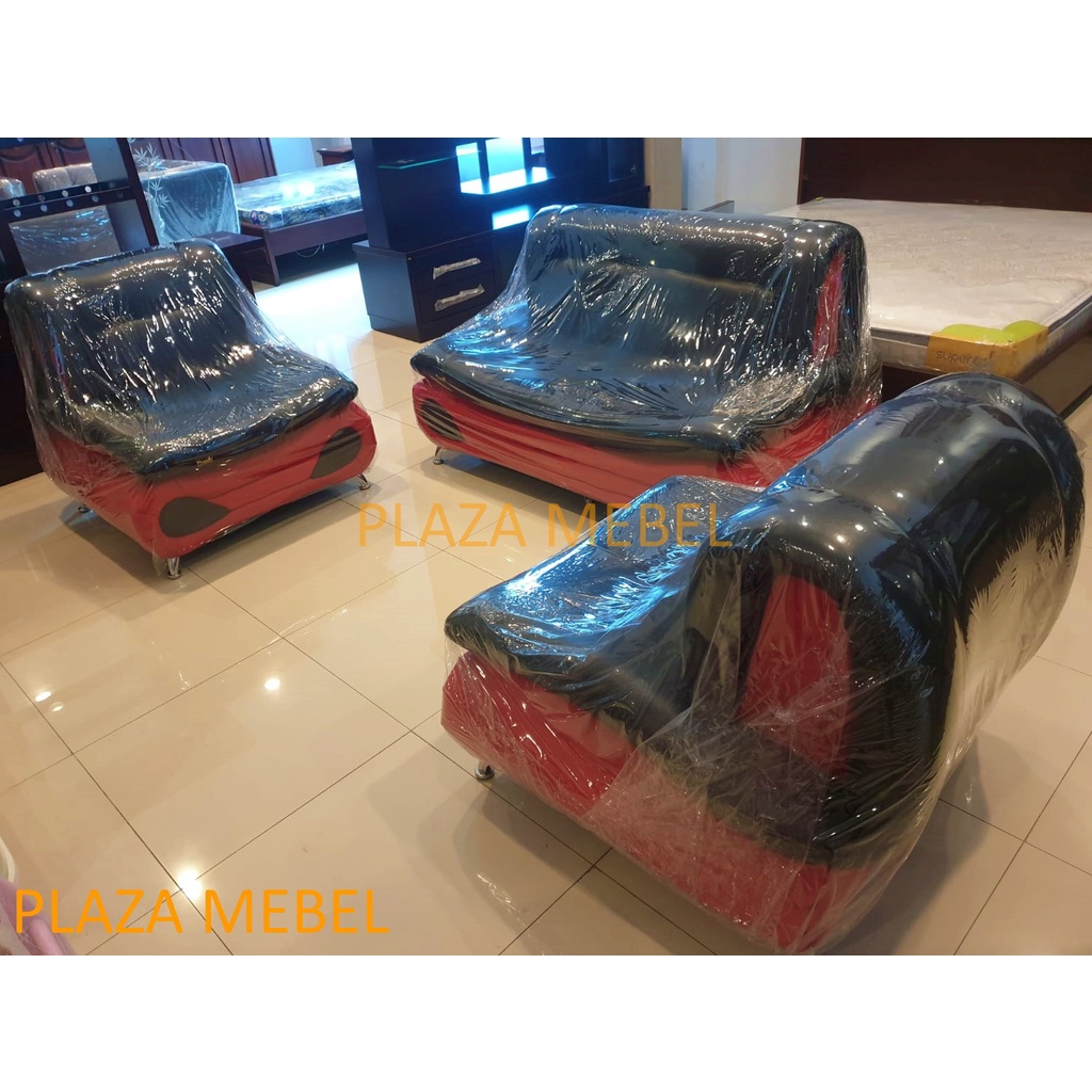 Sofa Procella 211 Minori Minimalis ( Hitam - Merah ) MURAH