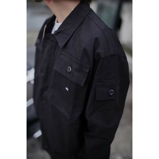 ORIGINAL WOLV Jaket Aero Jaket Bomber Jaket Pilot Hitam