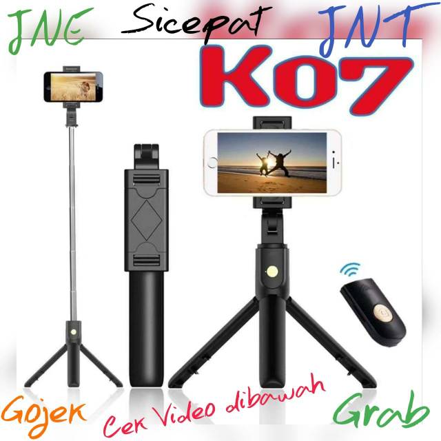 K07 Selfie Stick Tongsis With Bluetooth Tripod Standing