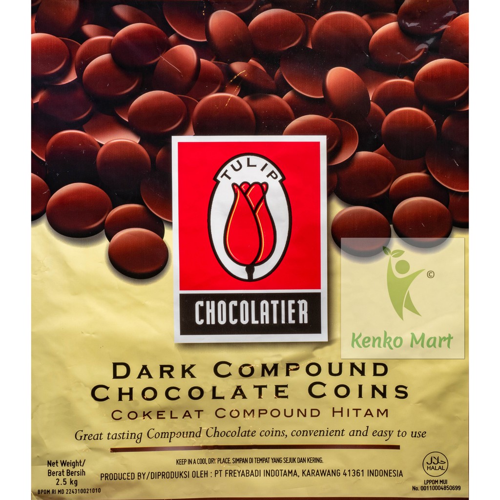 Tulip Dark Compound Chocolate COIN 2.5kg - Cokelat TULIP Koin Kemasan Original 2.5 kg