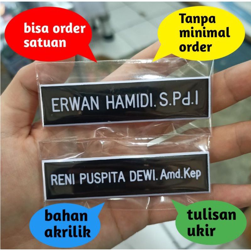 papan nama custom name tag akrilik