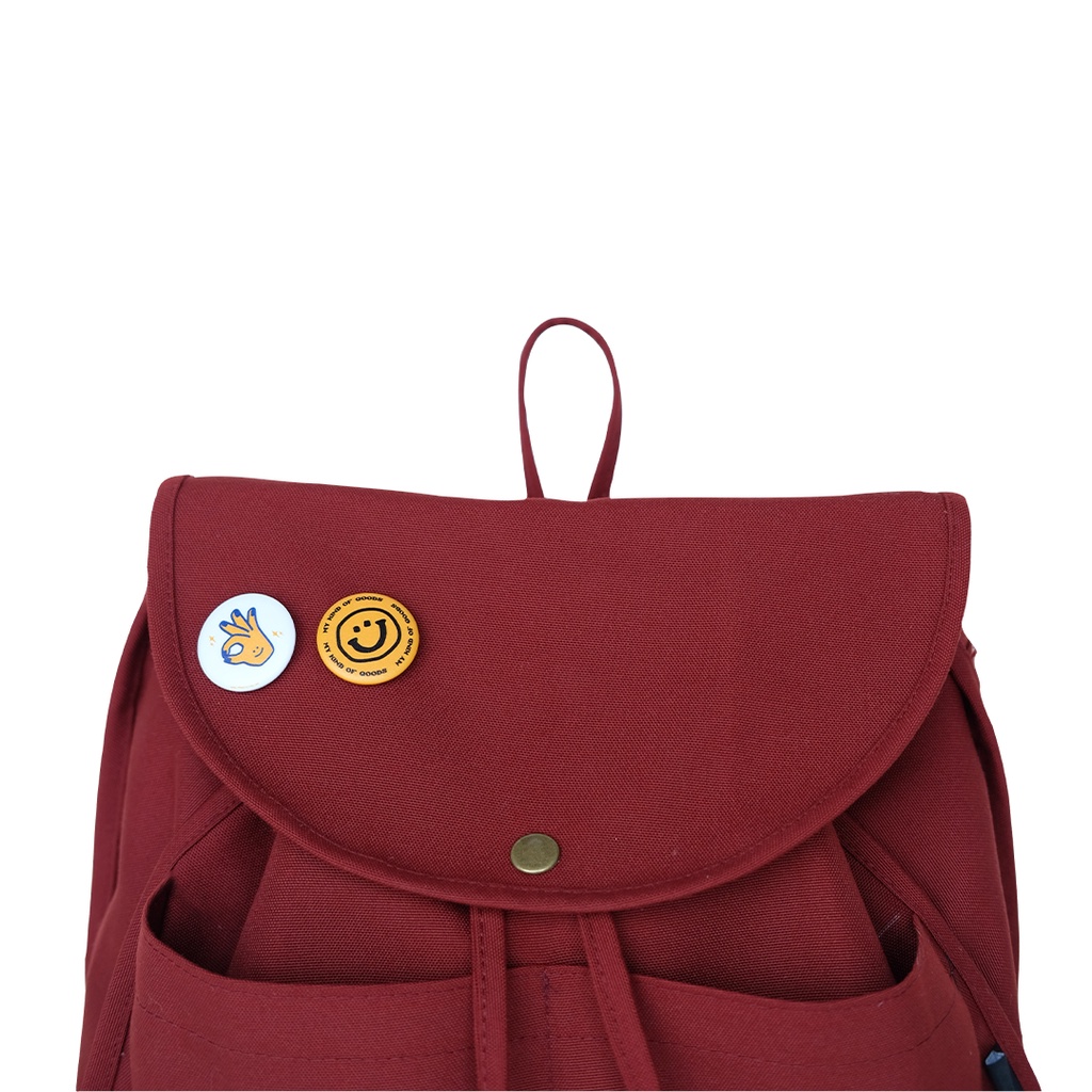 Imokey Onyx Maroon: Basic Drawstring Backpack - Tas Ransel Pria Tas Ransel Wanita