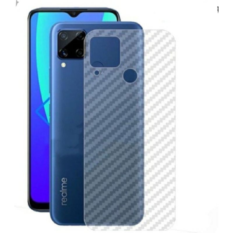 Skin Garskin Sticker Carbon Realme C15 Anti Jamur Belakang Transparan