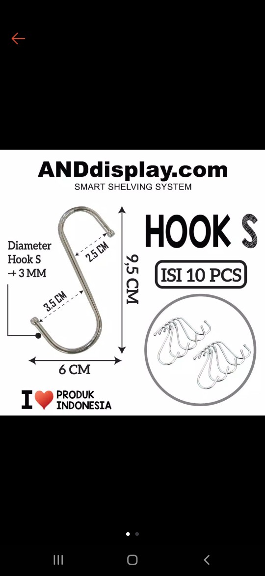 Hook S 10 Pcs Pengait Sling Gantungan Cantolan