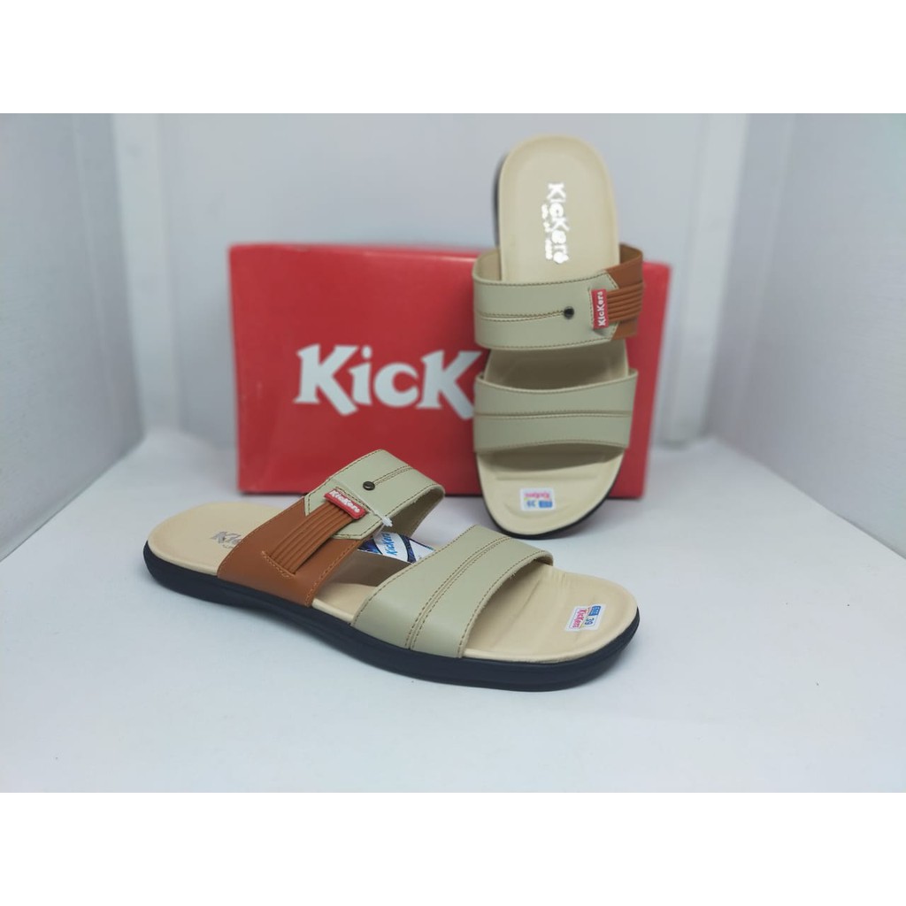 Sandal Casual Pria Kulit sintetis slop urban Murah Jepit Slide Flip Flop Selop NgeMall Hangout