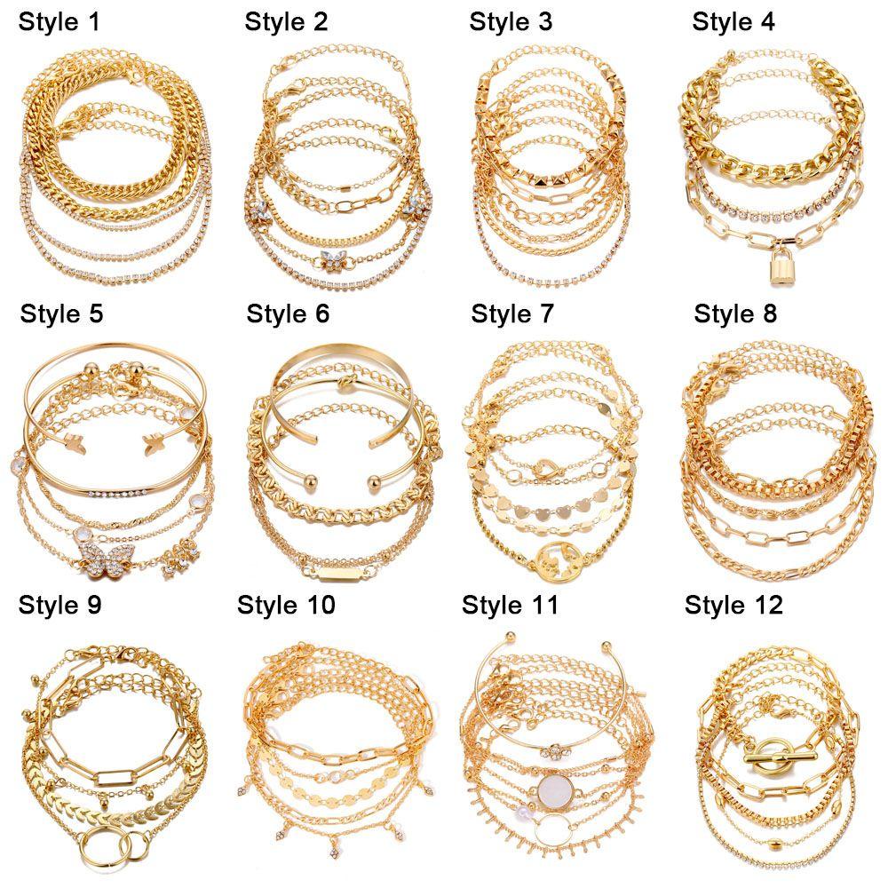 Preva Multilayer Gelang Fashion Bling Berlian Imitasi Aksesoris Perhiasan Gelang Kaki