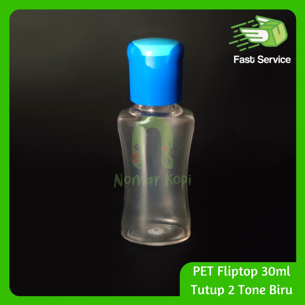 Botol PET 30ml Fliptop Bening Tutup 2 Tone Hand Sanitizer Sabun Lotion Toner HARGA GROSIR!