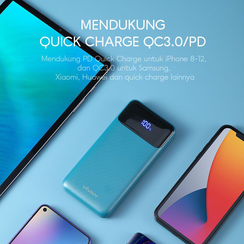 POWERBANK 10000mAh QUICK CHARGE 20W LED DISPLAY VIVAN VPB-X10