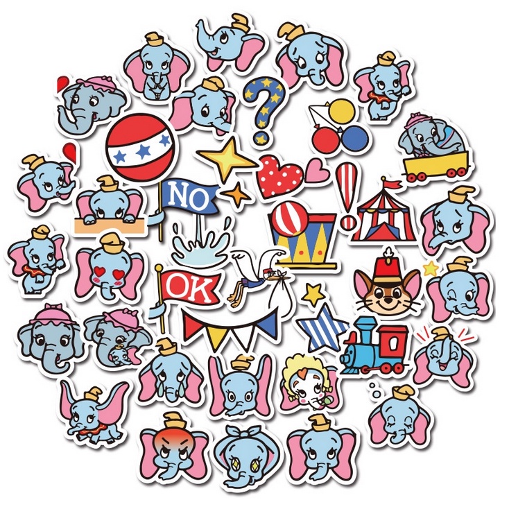 A32 STICKER 10PCS (DUMBO GAJAH) anti air notebook scrapbook label tempel motif kartun superhero super hero unik lucu atk alat tulis kantor murah viral termurah kartun komputer leptop handphone hp smartphone koper laptop tembok kulkas disney anime