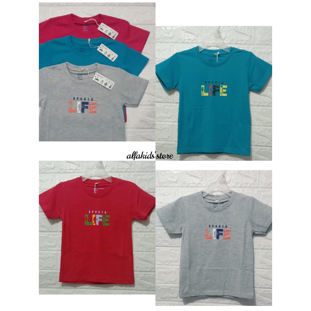 kaos anak laki laki lengan pendek gugel kids buat anak usia 1th sampai 9th // kualitas premium