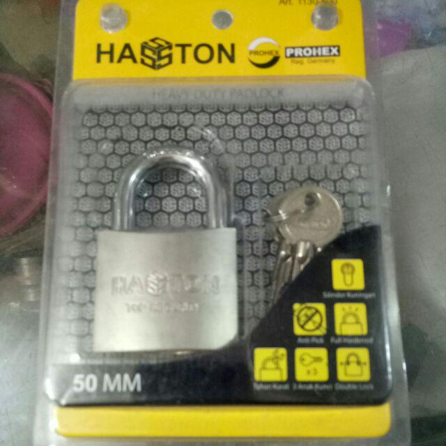 Gembok Hasston Prohex Heavy Duty Lock 50mm Anak Kunci Bintang