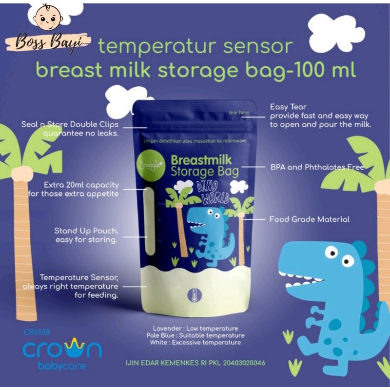 CROWN Baby Care - Kantong Asi 100ml extra 20ml / Breast Milk Storage Bag / Tempat Penyimpan Asi