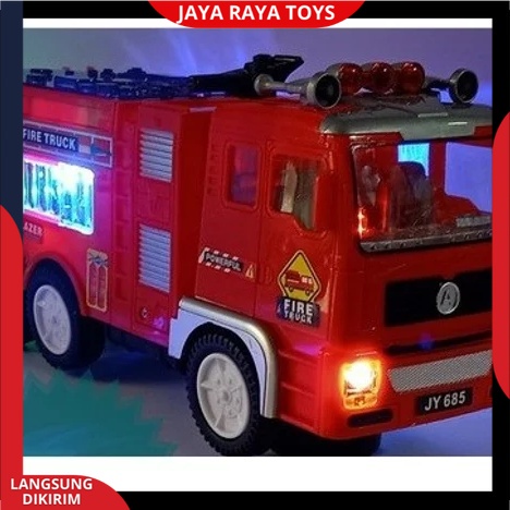 Mainan Mobil POLISI Pemadam Kebakaran BESAR Fire Truck Bump &amp; Go bersuara &amp; BerLampu NEW JY 685-687