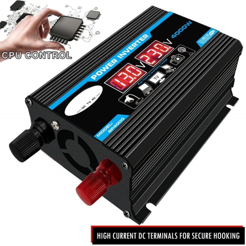 Power Inverter 4000W DC 12V to AC 220V Dual Usb Dengan Display Led Untuk Mobil Inverter