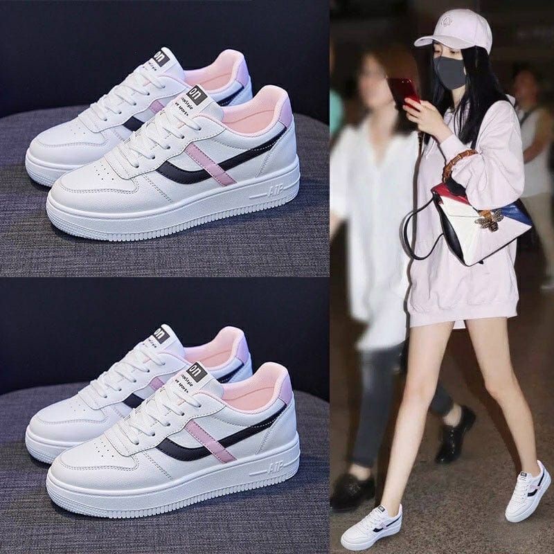 Sepatu korea wanita terbaru trendy spatu sneakers sneaker snikers remaja wanita cewek kekinian sapatu running white putih murah