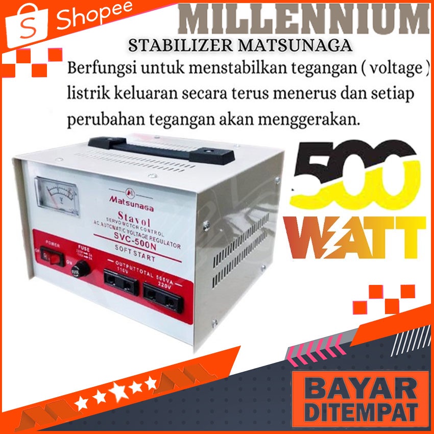 Stabilizer Matsunaga 500 Watt Stavol Matsunaga 500VA 500W 500 Wat