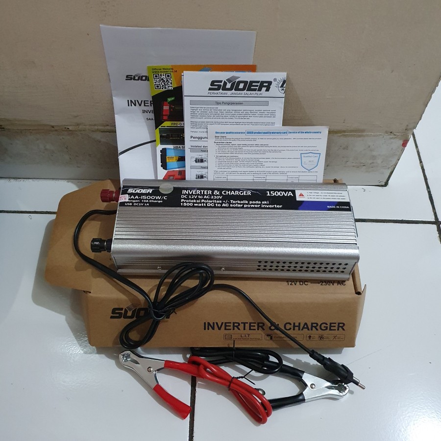 Suoer Inverter 1500W charger 10A inverter charger aki