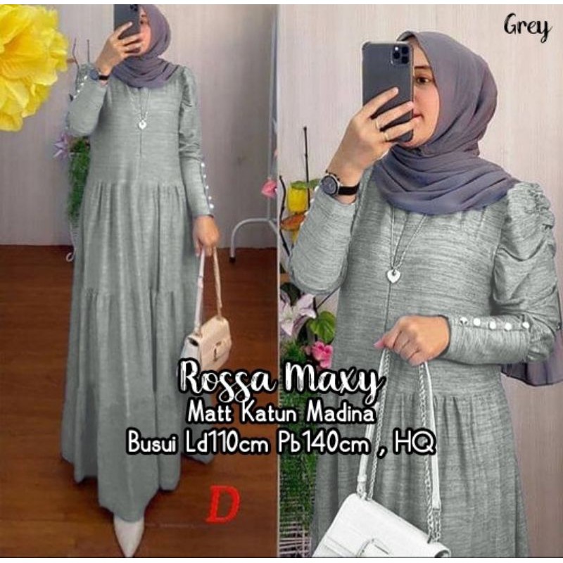 gamis terbaru rossa maxy dress maxi rosa soraya casual lafelle al haura alhauraa maharani arabia