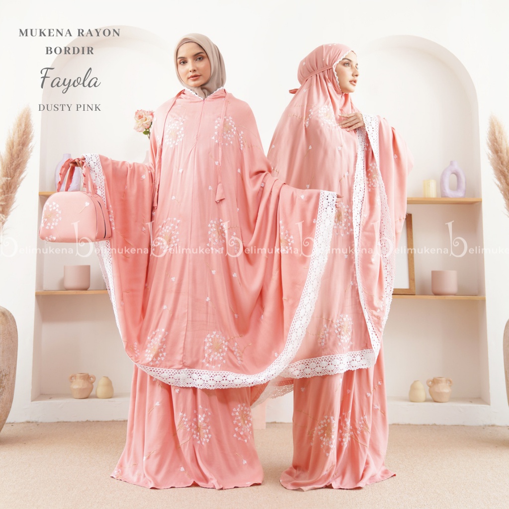 Mukena Dewasa Rayon Bordir 2in1 Fayola