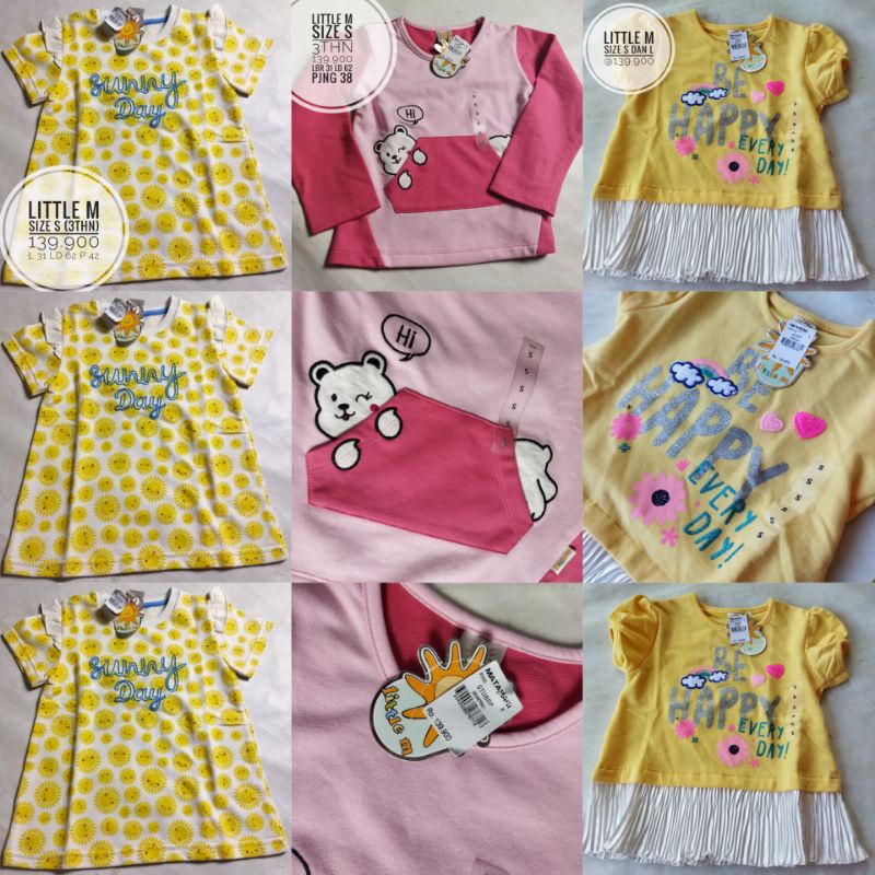 Kaos atasan Anak perempuan little M ORI