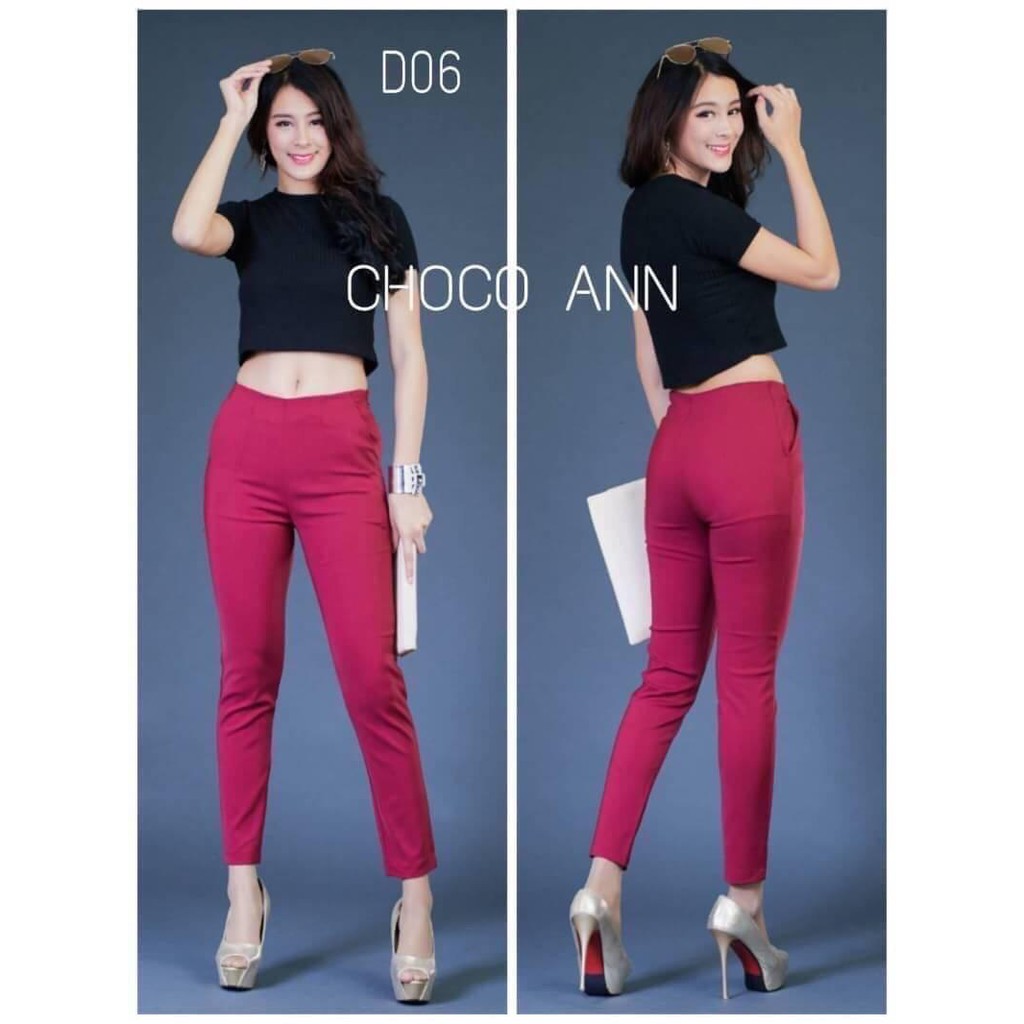 CELANA BANGKOK WANITA CHOCO ANN ZIPPER SAMPING PANJANG WARNA BARU D06