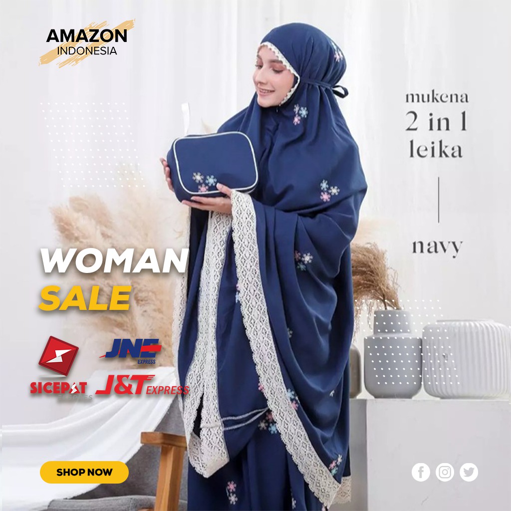 MUKENA WANITA DEWASA WARNA NAVY BAHAN RAYON DINGIN ORI KOMBINASI RENDA BORDIR BEST QUALITY MURAH