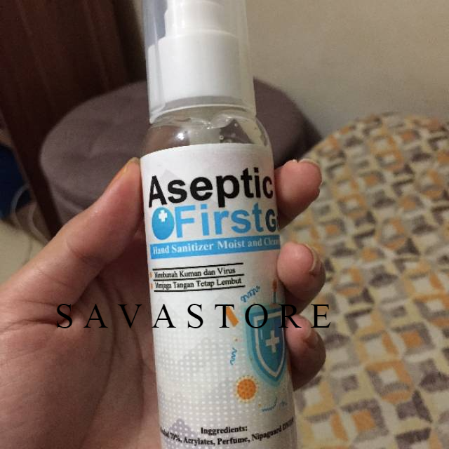 ASEPTIC FIRST HANDSANITIZER GEL 100ML LEMBUT DIKULIT SIAP PAKAI - ECER GROSIR