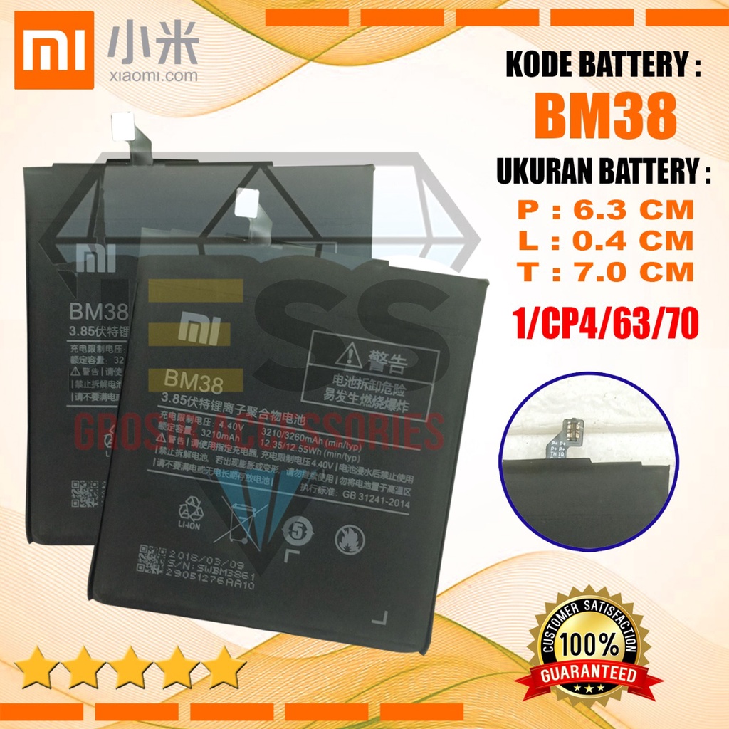 Baterai Battery Batre Original Xiaomi BM38 &amp; BM-38 For type HP Xiao mi MI4S - Mi 4S - 2015911