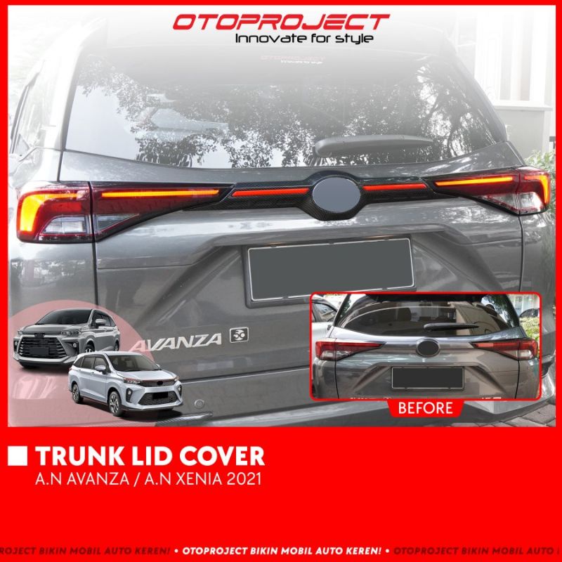 trunk lid / list bagasi belakang all new Avanza Xenia 2021 2022 gr sport otoproject hitam chrome carbon