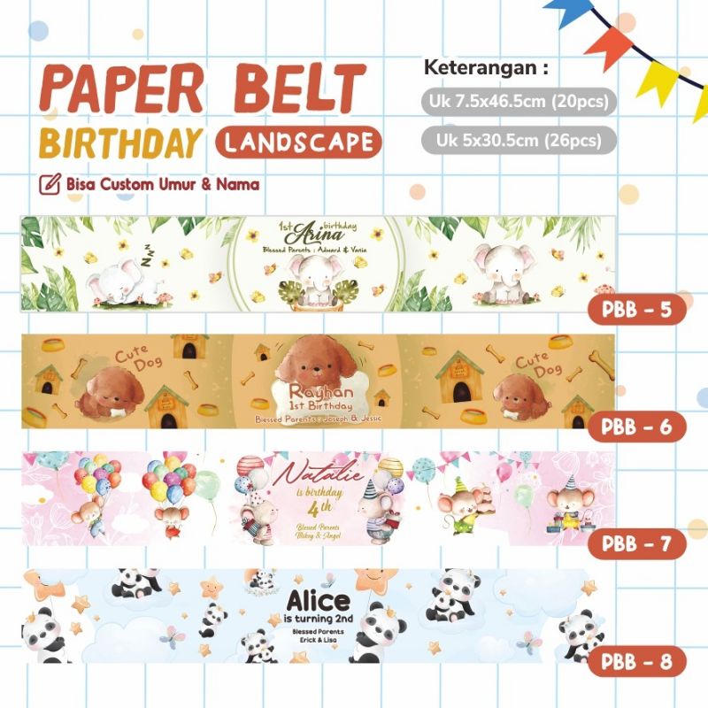 

Paper belt label box hampers souvenir birthday party ulangtahun anak