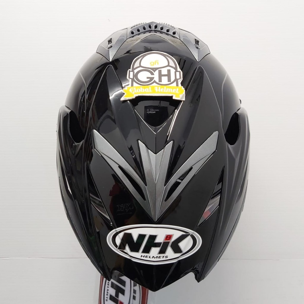 HELM HALF FACE NHK AVIATOR DOUBLE VISOR BLACK