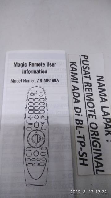 MAGIC REMOTE REMOT SMART TV LED LG AN-19BA ORIGINAL 2019 SERIES