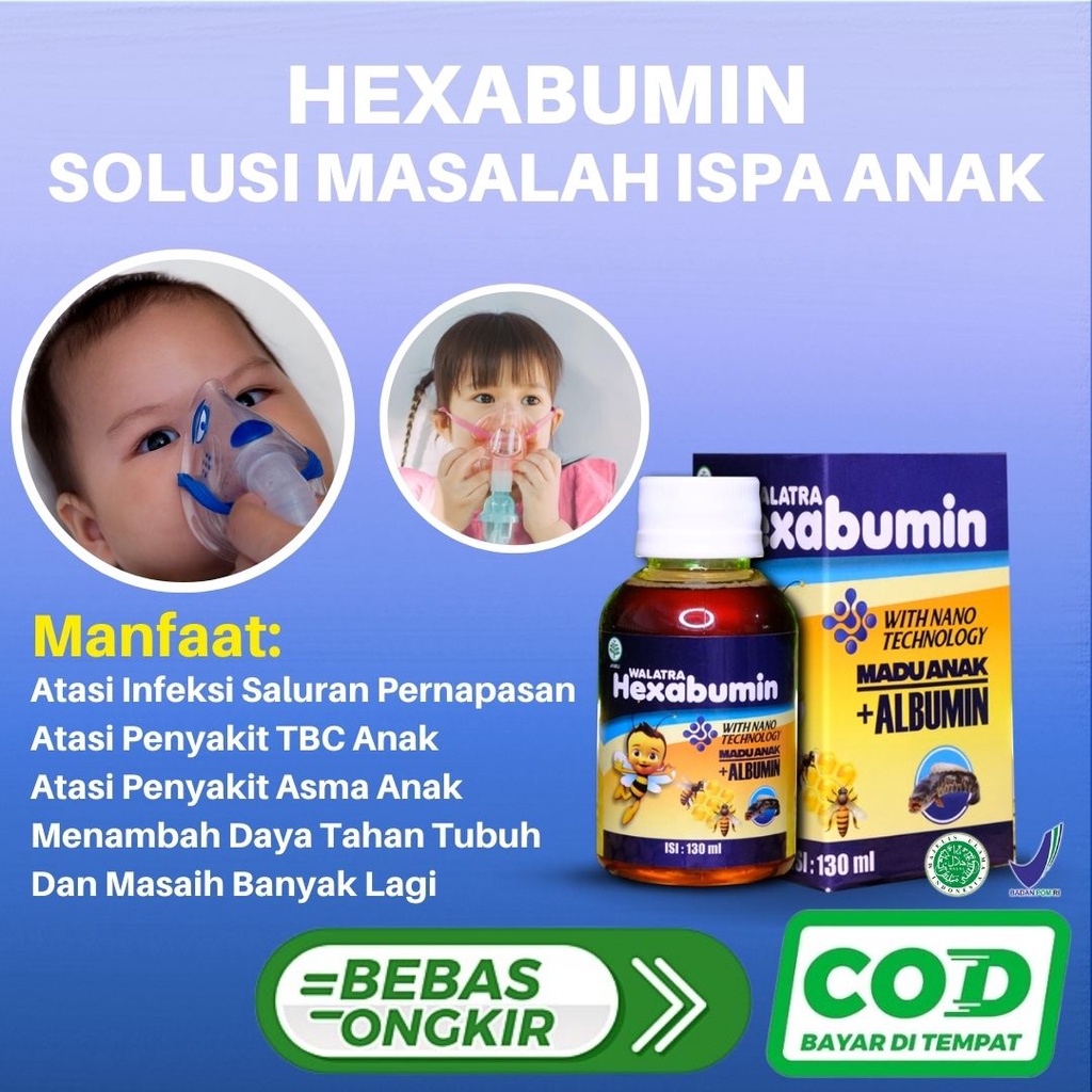 Obat ISPA Untuk Balita Infeksi Saluran Pernapasan TBC Asma Batuk Sesak Nafas Madu Hexabumin