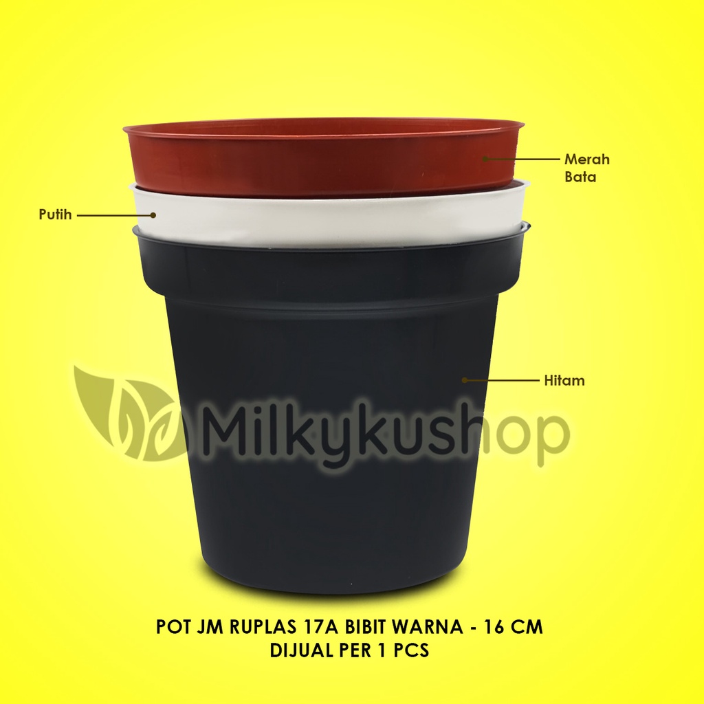 POT JM RUPLAS 17A BIBIT WARNA 16 CM - PAKET 1 PCS - POT BUNGA TANAMAN