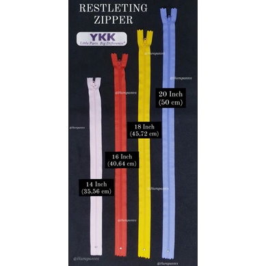Rest YKK FRC32 Ukuran 20 INCH LUSIN Resleting Panjang 50 cm