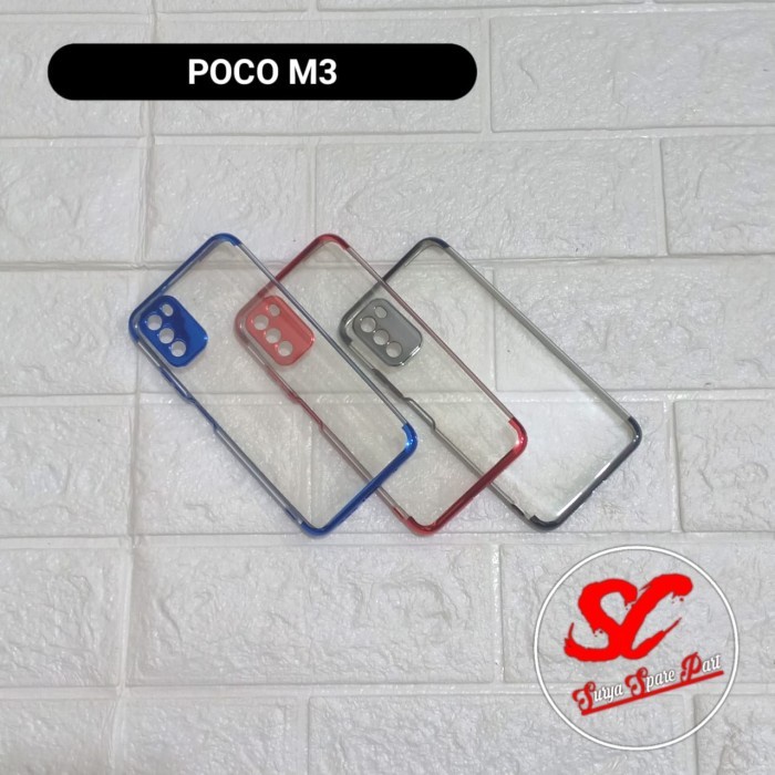 Shining Chrome Tpu Case Clear Silicone Case Pocophone M3 Poco M3 pro