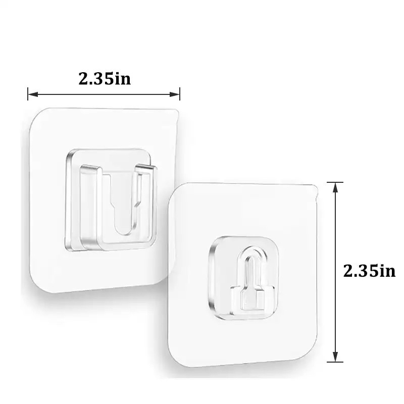 1 Pasang Tempelan Gantung Magic Hook Serbaguna Kait Perekat Dinding Dua Sisi Warna Transparan Tahan Air Untuk Perlengkapan Rumah Rak Gantungan Kait Wall Hanger Tempel Stop Kontak Sticker Socket Holder Super