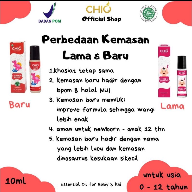 Minyak Essential Chio Baby &amp; Kids Oil Aromatheraphy Roll On 0 sd 2 tahun 8 ml