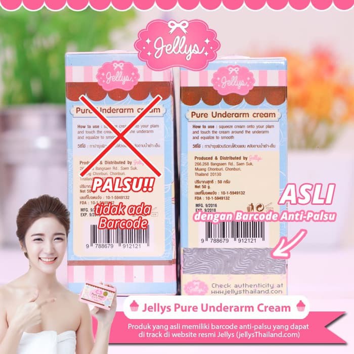 

[INFO] Jellys Pure Underarm Cream asli ada BARCODE / STIKER TRACKING