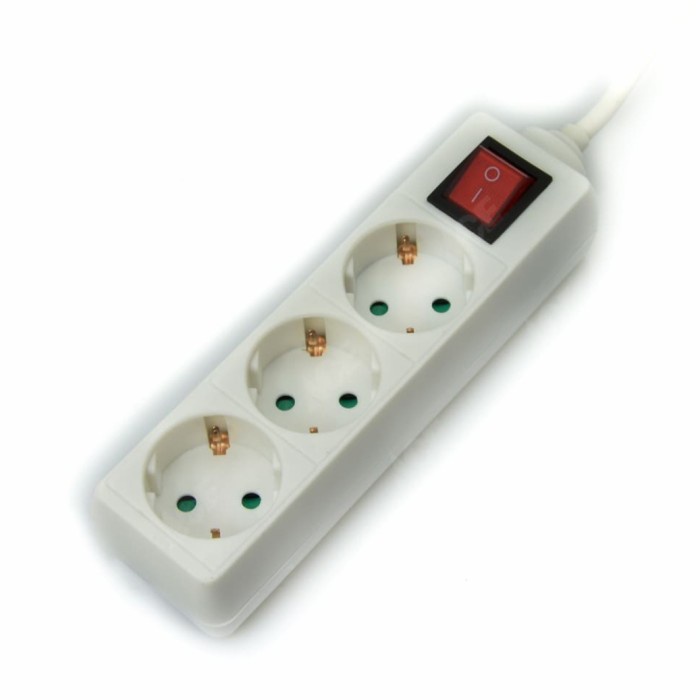 Krisbow sambungan kabel - colokan listrik - Stop Kontak - Putih