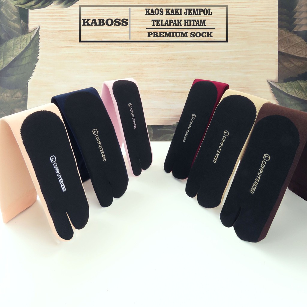 Kaboss Kaos Kaki Jempol Telapak Hitam Nylon Premium