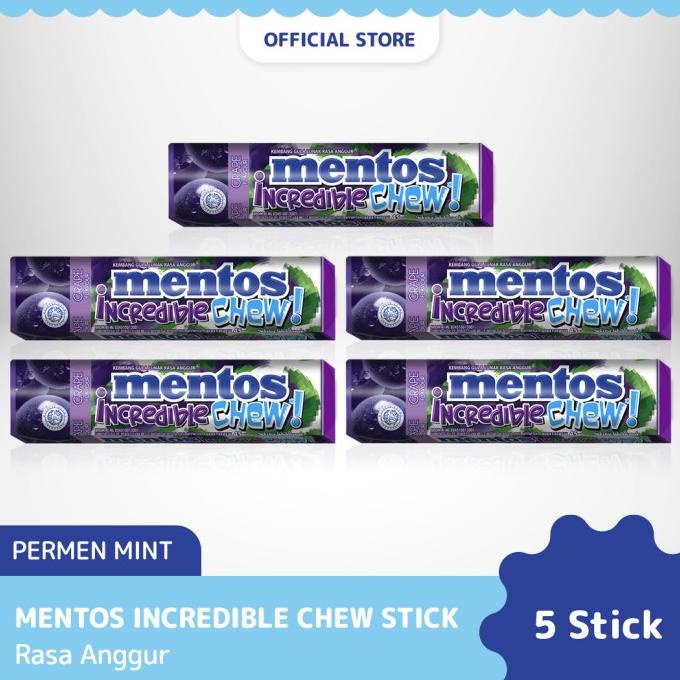 

BAYAR DITEMPAT Mentos Incredible Chew - Grape (5 pcs) BERGARANSI Kode 235