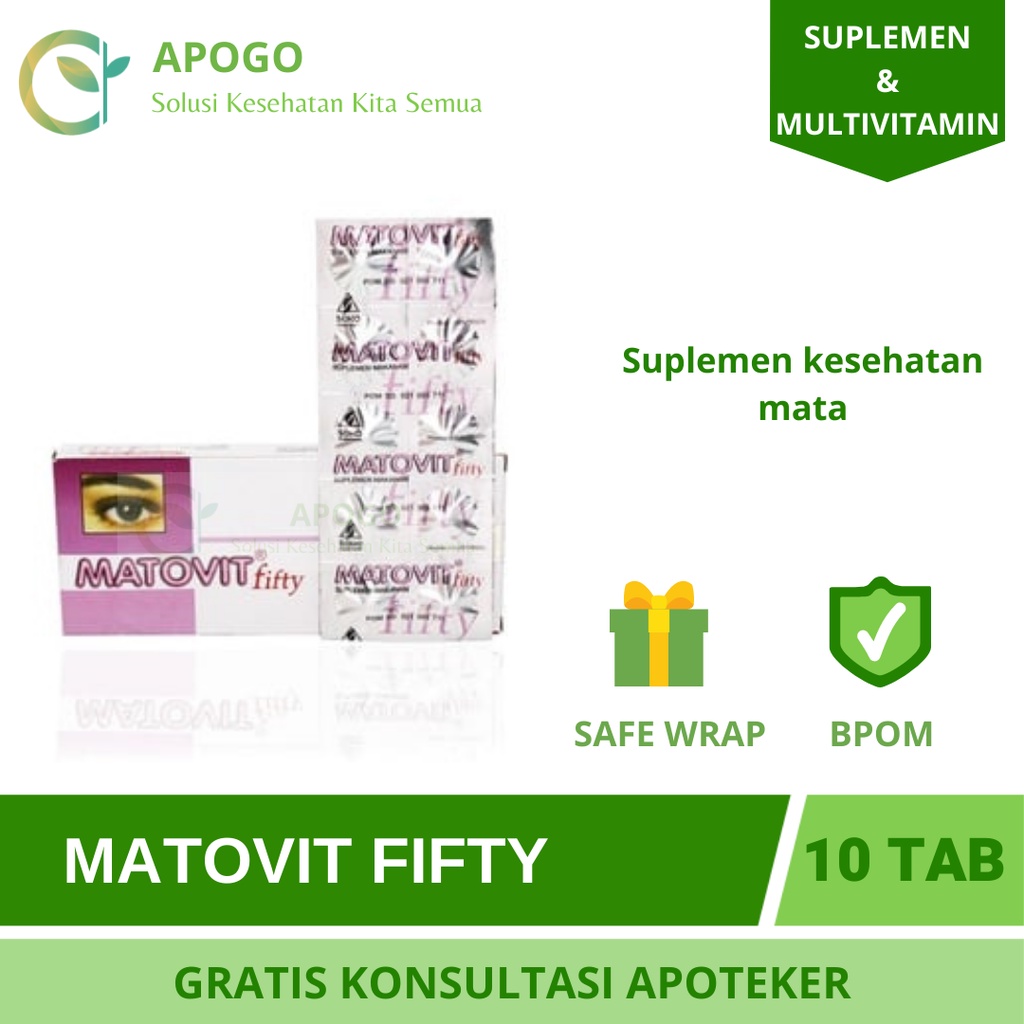 MATOVIT FIFTY SUPLEMEN MATA 1 STRIP ISI 10 TABLET