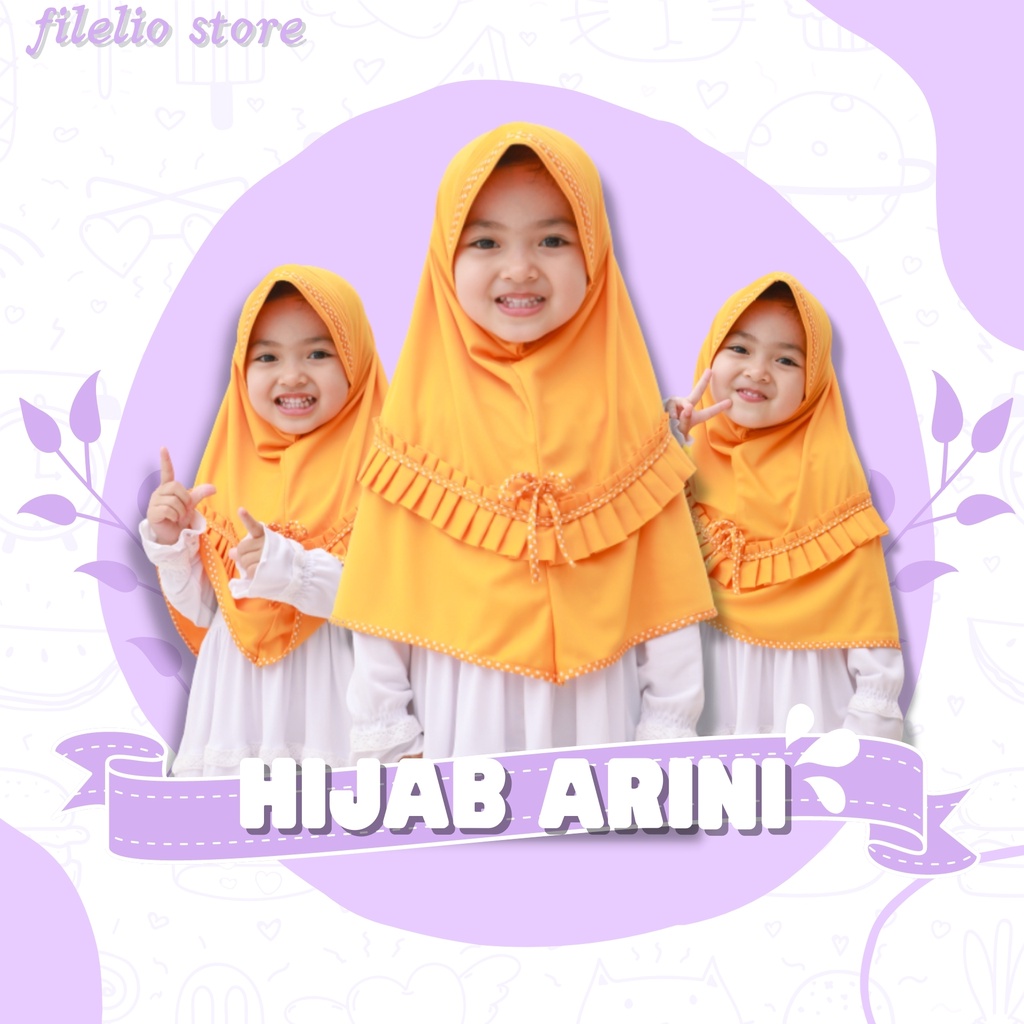 Jilbab Anak Arini 3-7 Tahun / Hijab Anak Perempuan / Jilbab Anak TK Lucu Murah / Jilbab Anak Anak