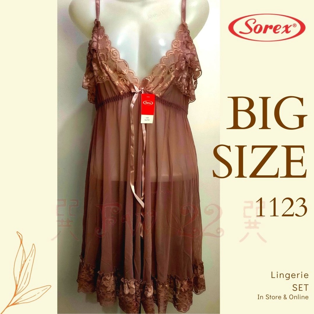 Lingerie Big Size Sorex 1123 | Lingerie Jumbo Sexy dengan Motif Bunga Renda yang Cantik